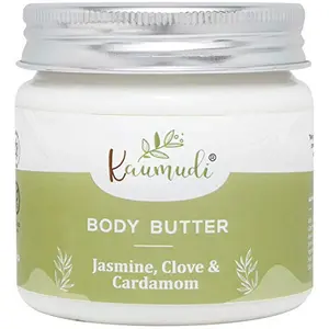 Kaumudi Body Butter - Jasmine Clove & Cardamom (Handcrafted with Natural Ingredients) | Hydrating & Deep Moisturization | 100 Times Washed Ghee | Paraben Silicone & Mineral Oil Free |150g/5.29 fl Oz
