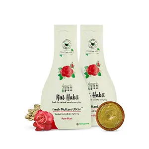 Nat Habit - Back To Natural Secrets Everyday Rose Blush Multani Ubtan Face Wash for Breakout Control & Skin Tightening - 40g (Pack of 2)