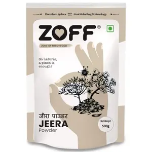 Zoff Jeera Powder Pure & Natural Aromatic and Delicious Fresh Masala for Cooking Hygienically Packed Zip Lock & Re-usable Packing | 500 Gm