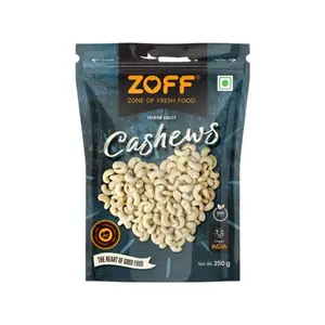 Zoff Premium Whole Cashews | Whole Crunchy Cashew | Pack of 2 | Premium Kaju nuts | Nutritious & Delicious | | Source of Miner& Vitamins | 250 gm Each