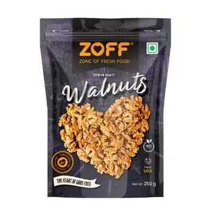 Zoff walnuts are fresh crisp and perfectly roasted for a delicious and healthy snack | 250GM | Pack of 2