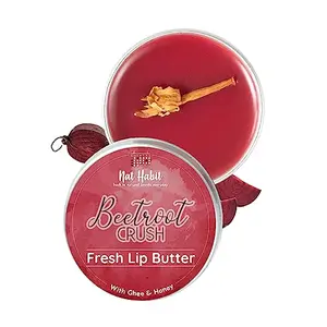 Nat Habit Fresh Infused Beetroot Lip Butter With Ghee & Honey for Lip Lightening Dry And Chapped Lips - 10 g