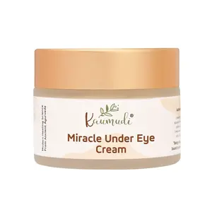 Kaumudi Miracle Under Eye Cream | For Women and Men | Handmade with Natural Ingredients | For Dark Circles Puffiness Finelines Wrinkles | Hydrate & Moisturizes | All Skin Types | No Artificial Color | No Artificial Fragrance | Sulphate Paraben & SLS free 