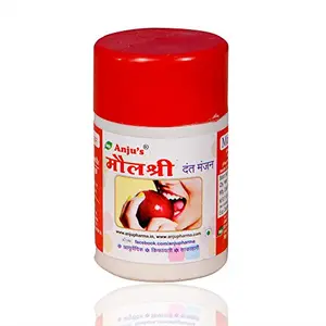 ANJU's Ayurvedic MoulShree Tooth Powder For Removal Teeth Whitening | Protects against Dental Caries | Strengthens Manjan Gingivitis | Bad Breath Tooth Powder (Pack of 3)