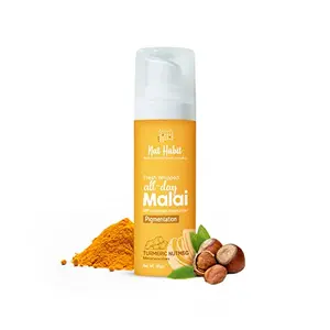 Nat Habit - Back To Natural Secrets Everyday Fresh Whipped Turmeric Nutmeg Melanoactives All Day Face Malai Cream for Pigmentation With raw milk & washed ghee - 30 gm