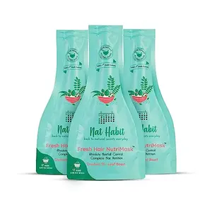 Nat Habit Tri-Leaf Fresh Hair Fancy CoverHairfall Control & Hair Smoothening For Dry Frizzy Hair - 40g (Pack Of 3)