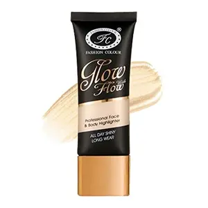 Fashion Colour Glow with Flow Professional Face and Body Highlighter II Waterproof Long Lasting All Day Shiny 35ml (Shade 05)