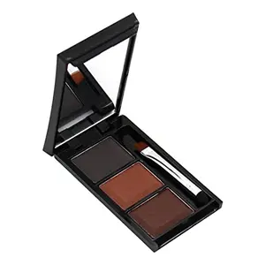 Fashion Colour Platinum Eyebrow Powder Makeup Box With 3 Colour Cakes Application Brush & Mirror 5g