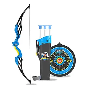 Cable World Sports Super Archery Bow and Arrow Set with Dart Target Board Colourful with 3 Suction Cup Tip Arrows