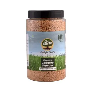 Go Earth Organic Gud Powder/Jaggery Powder 650gm (Jar Pack) (YELLOW)