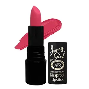 Fashion Colour Jersy Girl Kiss proof Waterproof Long Lasting Lipstick (Carmine Rose Matte Finish)