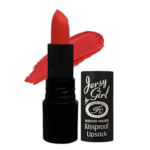 Fashion Colour Jersy Girl Kiss proof Lipstick Matte Finish Waterproof Long Lasting (Ponceau)