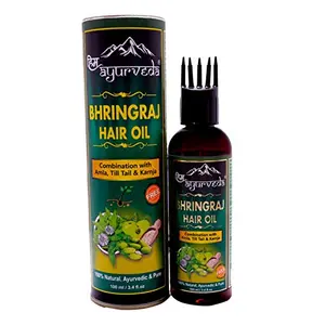 Him Ayurveda Bringha Hair Oil Combination With Bhringraj Brahmiamlajatamansimethi And 10 Natural Herbs With Comb Applicator-100Ml.