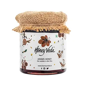 HoneyVeda 100% Pure Natural Ajwain Raw Honey Unprocessed and Crystallized - Unfiltered and Unpasteurized - No Sugar - Mono Floral Honey