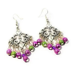 G&F Eleganza Dangle & Drop Fashion Earrings (Purple)