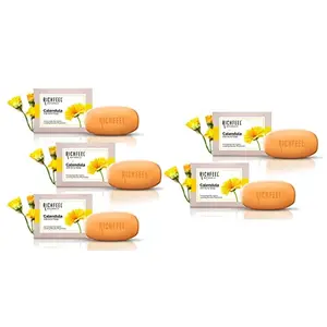 Richfeel Calendula Anti-Acne Bar | For Skin prone to Acne & Blemishes | Physician Formulated | Helps Calm & Replenish Skin | 75 g (Pack of 5)