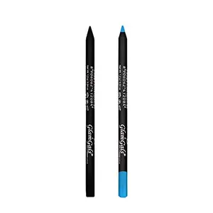 GlamGals HOLLYWOOD-U.S.A Glide-on Eye pencil Pack of 2 (Black & Blue)
