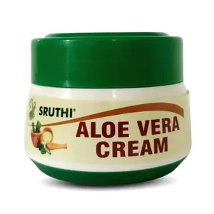 Sruthi Herbal Aloe vera Cream 100g I 100% Pure Natural Cream - Ideal for Skin Face Hair Moisturizer & Dark Circles Keep Your Skin Young & Supple