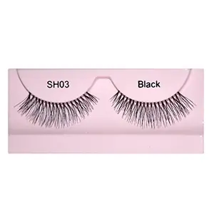 GlamGals HOLLYWOOD-U.S.A Stylish Black Soft Thick Reusable Fe Eye Lashes For Women (SH03)