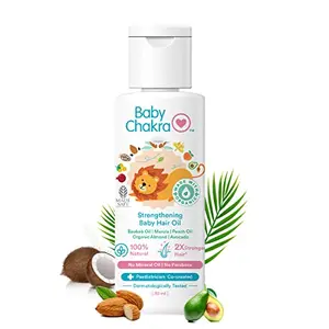 BabyChakra Strengthening Hair Oil 30ml with Baobab Oil & Marula Oil | 2X Stronger Hair Growth | No Mineral Oil & No Paraben | Dermatologically Tested