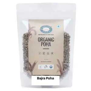 Millet Amma Organic Bajra Poha 1 Kg ( 2 Packs of 500 Gms ) | Rich in Iron and High Protein | Best Choice for Making Poha and Health Snack Recipes | Millet Flakes for a Healthy and Nutritious Breakfast
