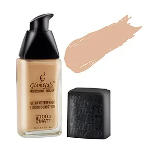 GlamGals HOLLYWOOD-U.S.A Ultra Water Proof Liquid Foundation Rose Ivory30 ml