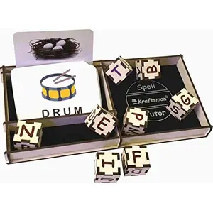 Kraftsman Wooden Spell Tutor Spelling Learning Game with Flash Cards | Educational Toys