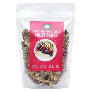 Millet Amma Muesli 300 Gms Pack | Coated with Berry & Maple Syrup | Best Choice for Organic Millet Snacks & Breakfast Cereal | Rich in Fiber