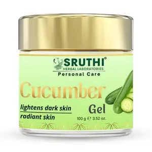 Sruthi Herbal Cucumber Gel 100g I Natural Moisturizer helps in Lightening Dark Circles & Gives Radiant Glow I For Men & Women