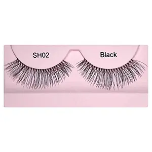 GlamGals HOLLYWOOD-U.S.A Stylish Black Soft Thick Reusable Fe Eye Lashes For Women
