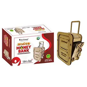 Kraftsman Wooden Money Banks for and Adults (Trolley Bag Style)