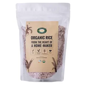 Millet Amma Organic Red Rice Poha - 1 Kg | Enriched Healthy Carbohydrates - Help in Regulating Level | Rich in Iron | Unpolished | 100% Vegan & free