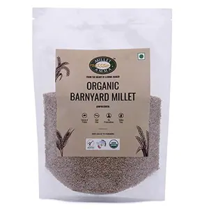 Millet Amma Organic Barnyard Millet | 1 Kg (500g x 2 Packs) | Unpolished Barnyard Millet Grains | 100% Vegan & | Rich in Protein & More Fiber Than Rice | Suitable for Multiple Recipes ( Upma  Khichdi )