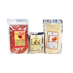 QYKKARE Natural Tan Removal Kit - Hibiscus Multani mitti & Orange Powder