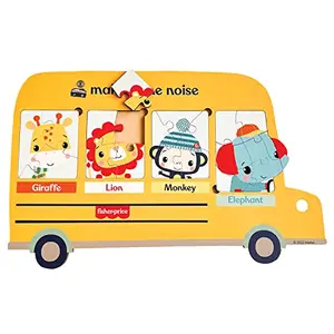 Fisher Price Animin Bus Wooden Jigsaw Puzzle Large Floor Puzzle Toy for 
