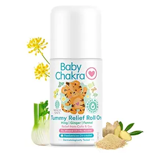 BabyChakra Tummy Roll On 40ml | Quick From Colic & | Hing Ginger & Fennel Oil | No Mineral Oil | No Alcohol | Dermatologically Tested