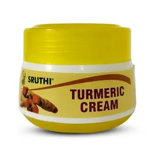 Sruthi Herbal Turmeric Cream for Skin Brightening & Dark Circle Reduction | Moisturizing Formula for Clear Glowing Skin | 50g