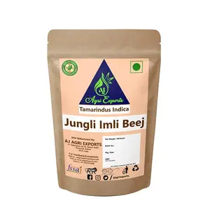 AJ AGRI EXPORTS Pahadi Imli Beej Bada - Imli Beej Jungli Bada - Mountain Tamarind Seeds Big - Tamarindus Indica Big Seeds - Imli Beej Bada  (100Gram)