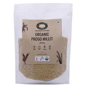 Millet Amma Organic Proso Millet - 1 Kg (500g x 2 Packs) | Unpolished Millet Grains| 100% Vegan   Free & Non GMO | Suitable for Multiple Recipes | Contains High Levels of Lecithin & Rich in B Complex Vitamins  Essential Amino Acids | Low GI - Helps in Con