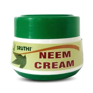 Sruthi Herbal Neem Cream Anti Acne Face Cream for Repair Acne Pimples and Scars with Natural Ingredients (Paraben and Sulfate Free) 50g.