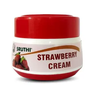 Sruthi Herbal Strawberry Cream Hydrated Skin Brightening Moisturizing Light Formula For Dark Circles & Clears Skin For Healthy Skin Face Cream- 50g