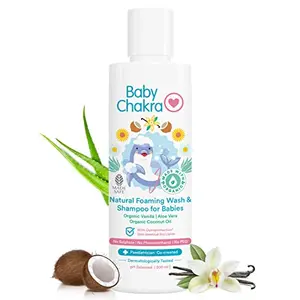 BabyChakra Natural Foaming Wash & Shampoo for for Tear-Free Bath Time Mild Cleansing & Deep Moisturising for Gentle Skin (200ml)