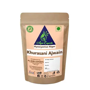 AJ AGRI EXPORTS - Khuswani Ajwain - Khursani Ajwain - Khurswani Ajwain - Parasikayavani - Black Henbane - Hyoscyamus Niger Seeds  (100Gram)