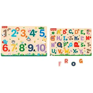 Fisher Price Wooden Alphabets+Counting Number - (Set of 2 Toys)