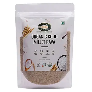 Millet Amma Organic Kodo Millet Rava - 1 kg Pack | (Arikelu | Hark | Varigu | Kodra | Varagu) | Rich in Fiber and High Protein | Suitable for Multiple Recipes (Upma Idly)