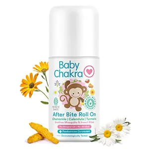 BabyChakra After Bite Roll On 40ml for Insects & Mosquito Bites with Chamomile Calendula & Turmeric | No Mineral Oil | No Alcohol | Dermatologically Tested