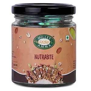 Millet Amma Nutrabite (Nuts & Seeds Healthy Vegan Energy Bar) - 100gm (6 Mini Bars in Single Jar) AlmondschiosRaisinsSunflower SeedsPumpkin SeedsSeedsJaggery High Fibre No | Loaded with Proteins  Rich in Anti