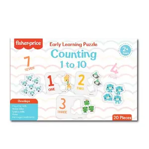 Fisher-Price 20 Pieces Early Learning Self-Correcting Number & Learn to Count Puzzle Counting 1 to 10 for 2+ Years
