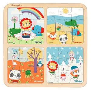 Fisher Price 4 in 1 Seasons Wooden Jigsaw Puzzle Toy for (36 Pcs)