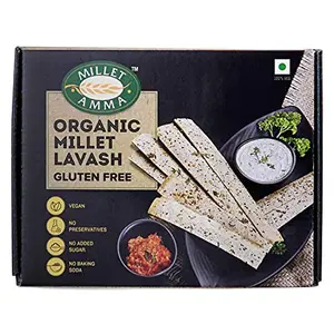 Millet Amma Millet Lavash - 150 Gms Pack | 72% Millet Content | Ready to Eat | | Best Choice for Snack Time Parties & Events | Healthy Millet Snacks | Made with Super Grains like Little Millet Amaranth & Tapioca Flour | Good in Fiber Protein Iron & Calciu